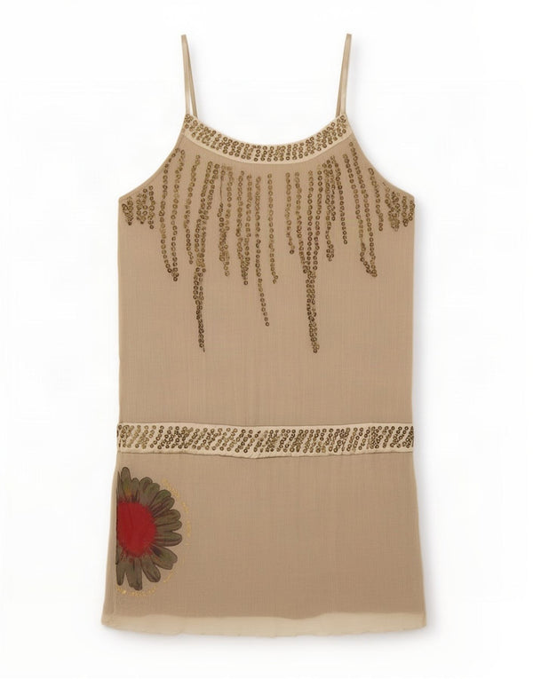 Desigual Damen Cami Top UK 16 Large Beige Floral Viscose
