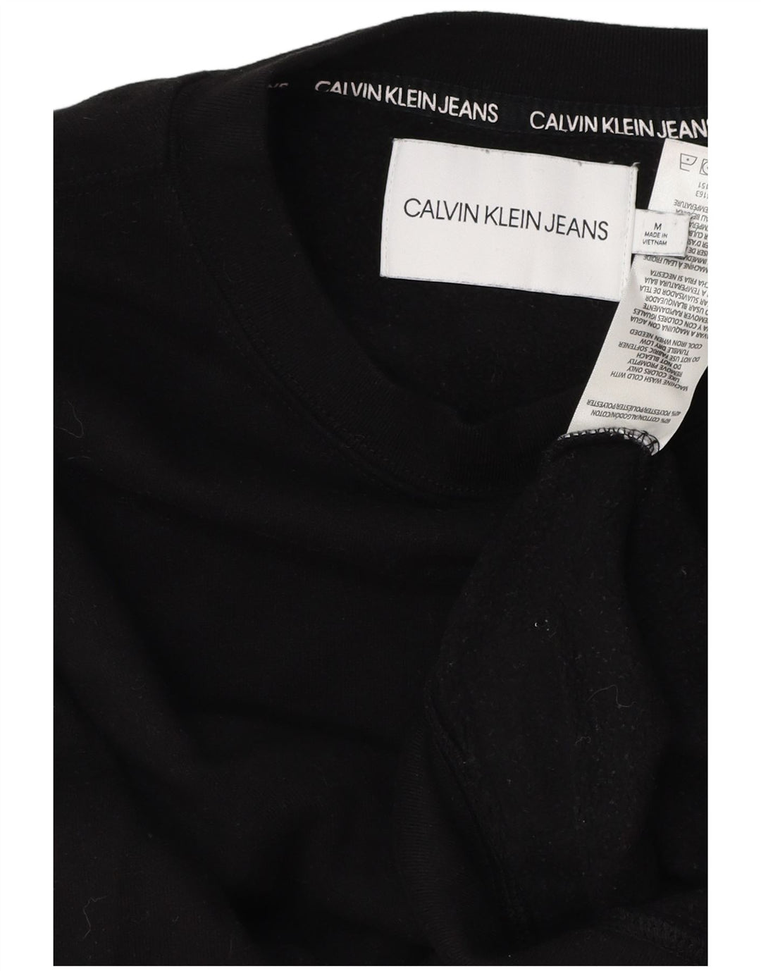 CALVIN KLEIN JEANS Damen Sweatshirt Pullover UK 14 Mittelschwarze Baumwolle