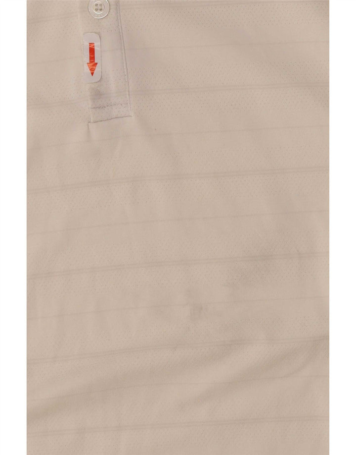 Nike Herren Poloshirt UK 47/48 2XL Weiß gestreift Polyester