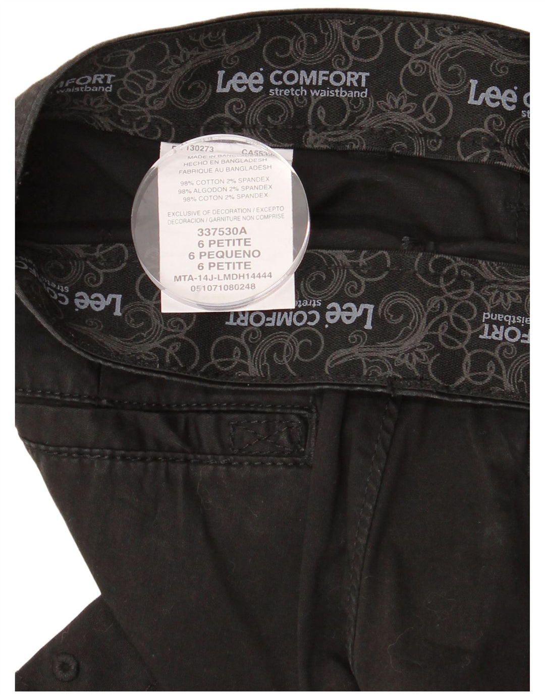 LEE Damen Cargo-Bermudashorts US 6 Medium W30 Schwarze Baumwolle