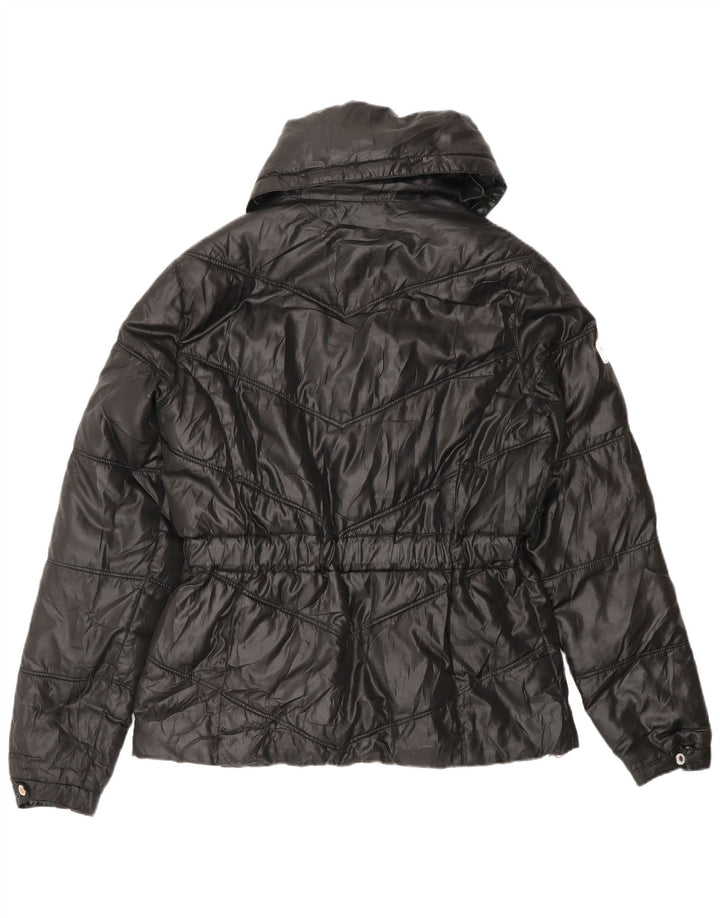 PUMA Damen Wattierte Jacke UK 12 Medium Schwarz