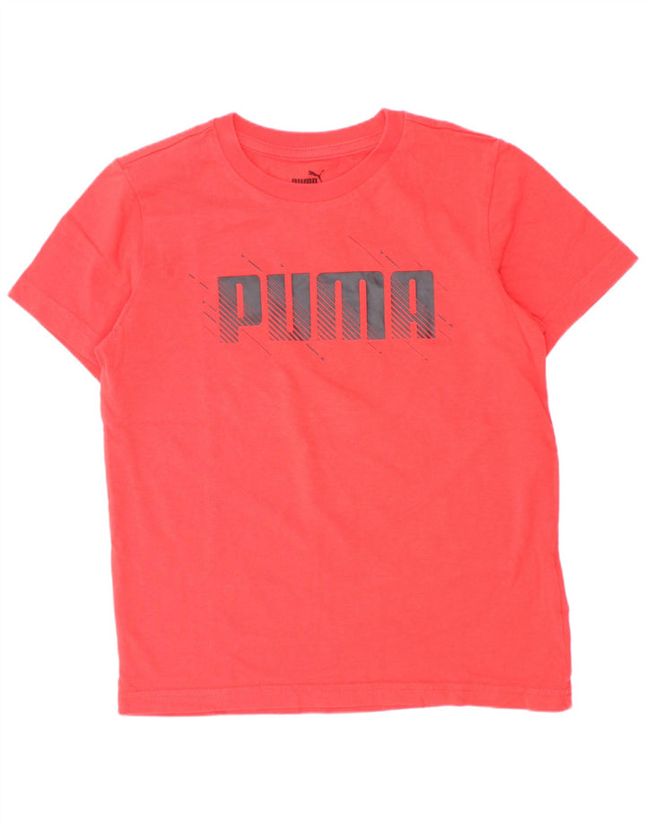 Puma Jungen T-Shirt mit Grafik, 9–10 Jahre, rote Baumwolle