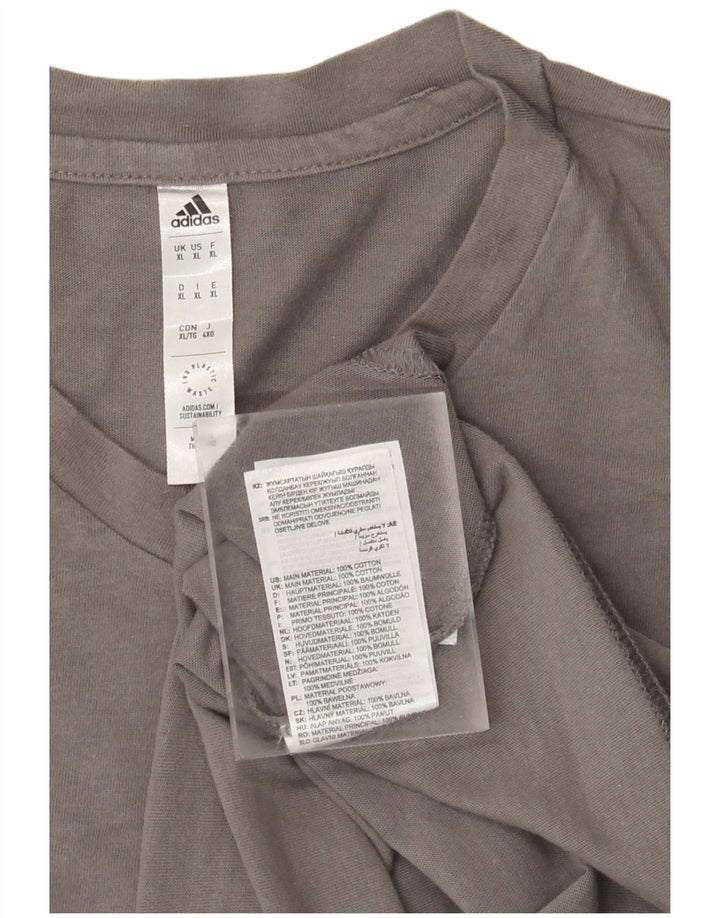 Adidas Herren T-Shirt Top XL Grau Baumwolle