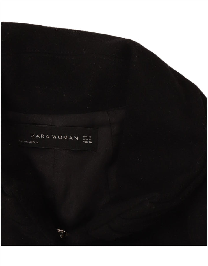 Zara Damen Mantel UK 12 Medium Schwarz