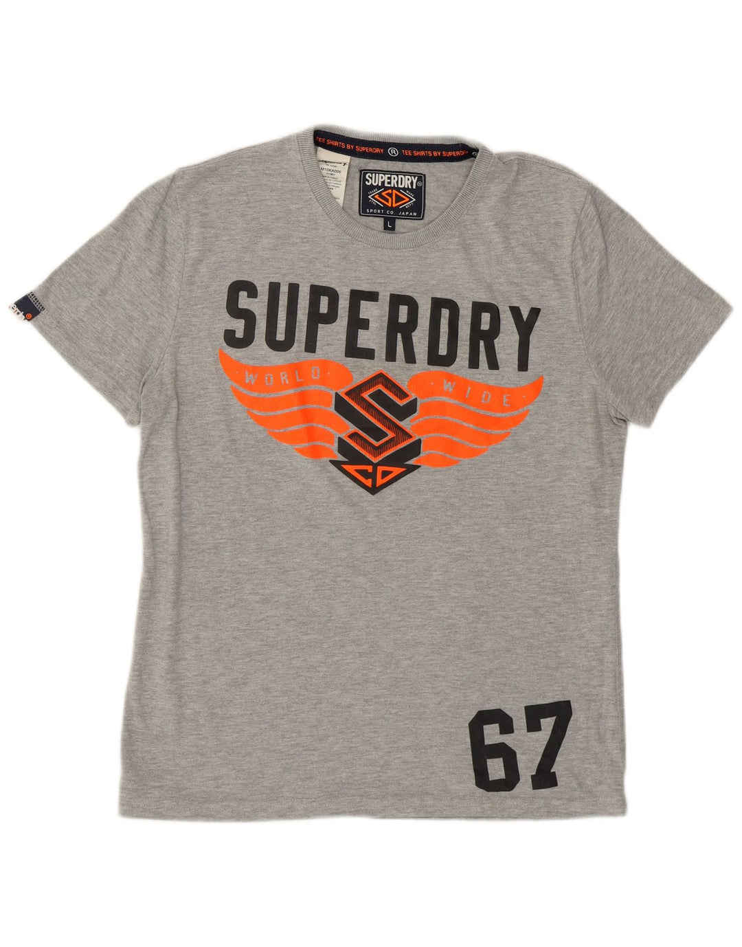 Superdry Herren-T-Shirt mit Grafik, Größe L, Grau, Baumwolle