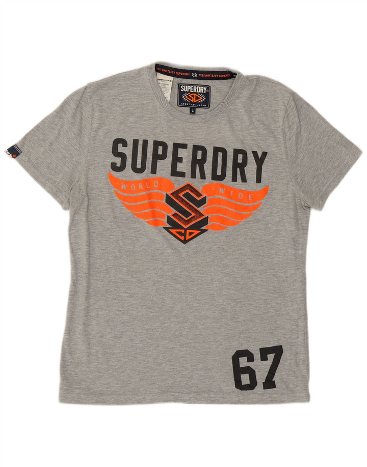 Superdry Herren-T-Shirt mit Grafik, Größe L, Grau, Baumwolle