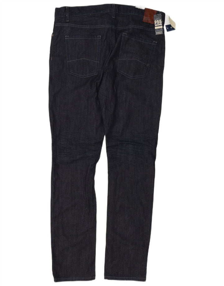 Penguin Herren Slim Jeans W36 L34 Marineblaue Baumwolle