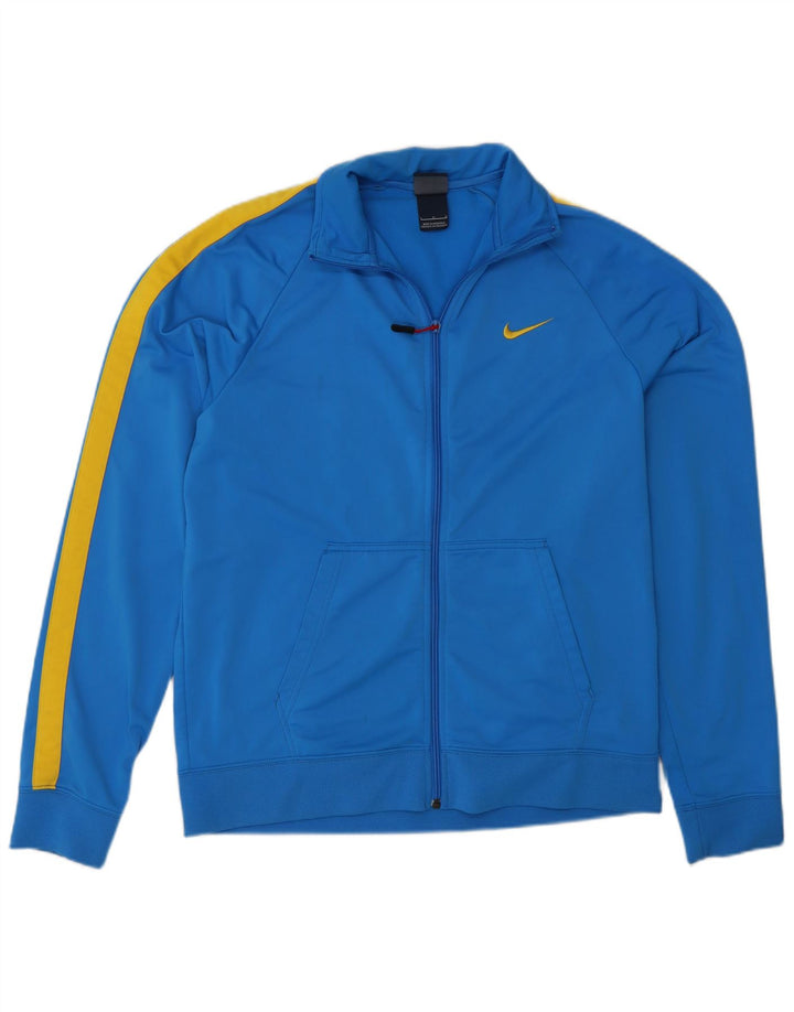 Nike Herren-Trainingsanzugoberteil mit normaler Passform, Größe L, Blau, Farbblock-Sport