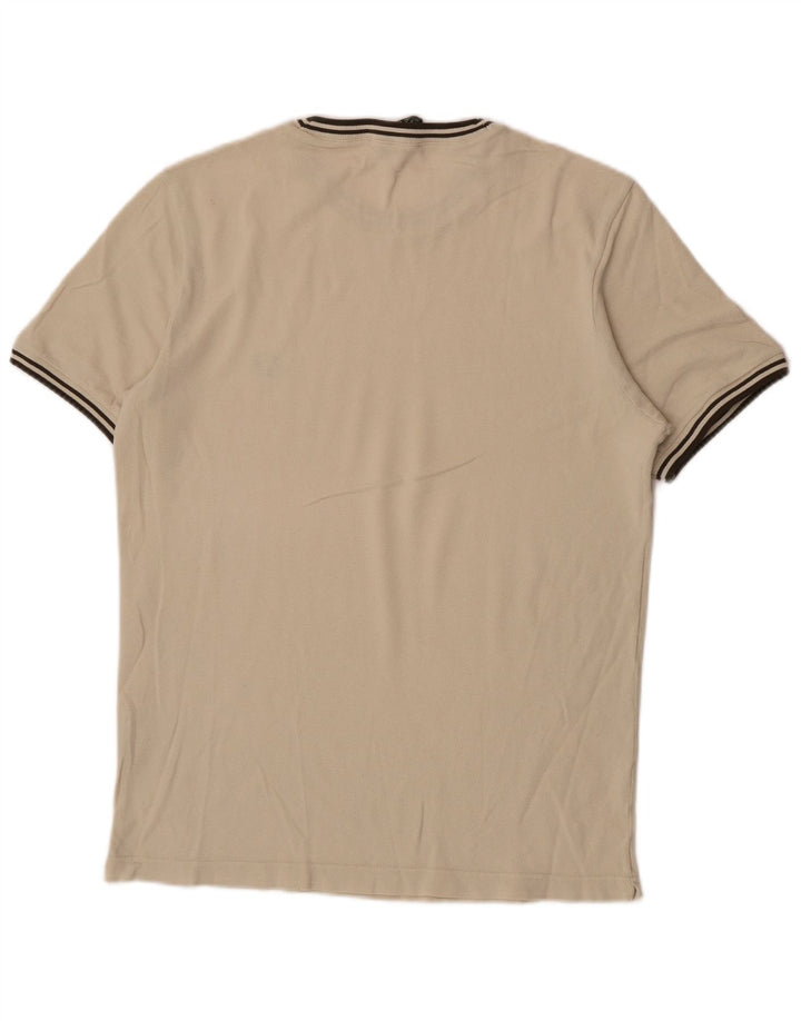 Fred Perry Herren T-Shirt Top Small Beige Baumwolle