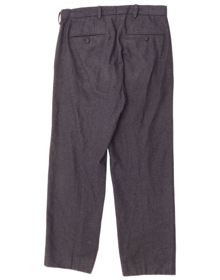 Gerade Anzughose für Herren von Marks & Spencer, W30, L27, marineblaue Wolle