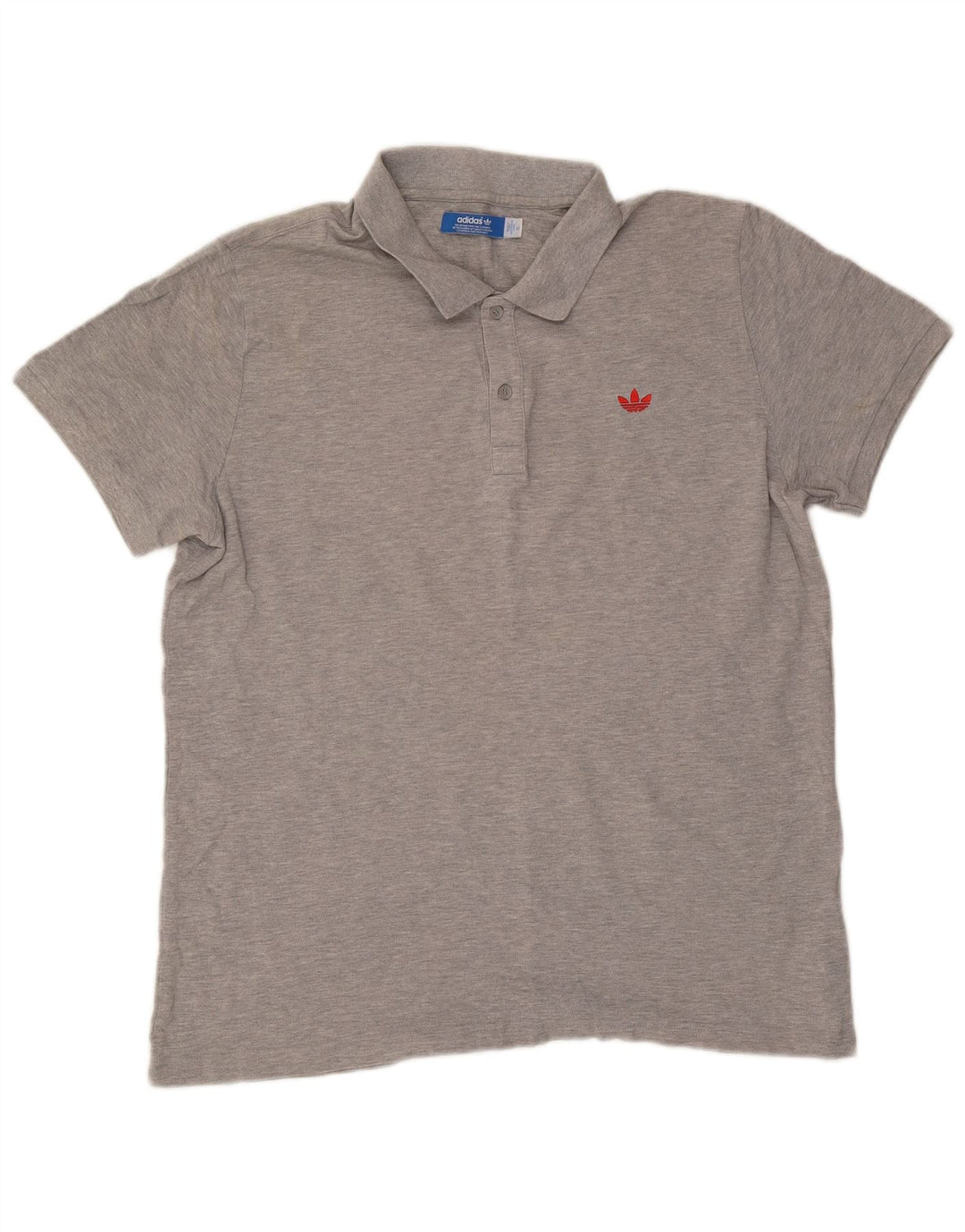 Adidas Herren Poloshirt XL Grau gefleckte Baumwolle