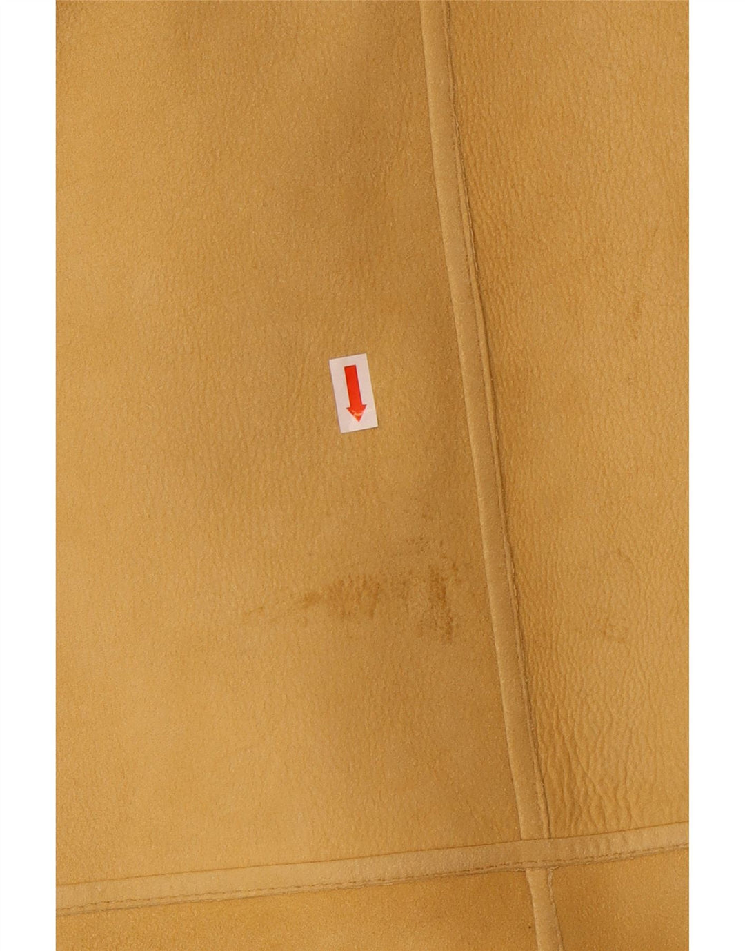 Vintage Damen Zweireihiger übergroßer Lammfellmantel IT 44 Mittelgelb