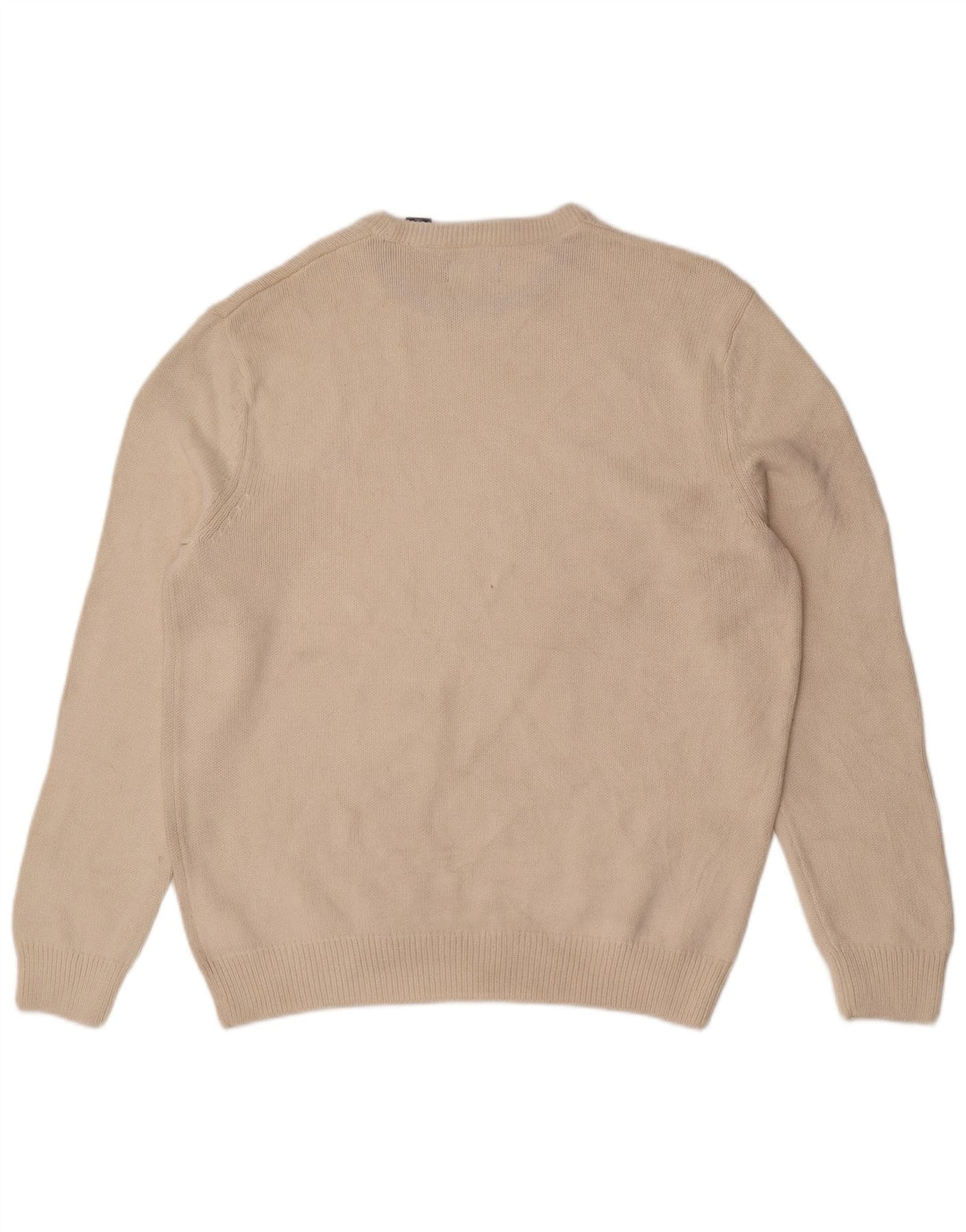 Chaps Herren-Pullover mit Rundhalsausschnitt, groß, cremefarbene Baumwolle