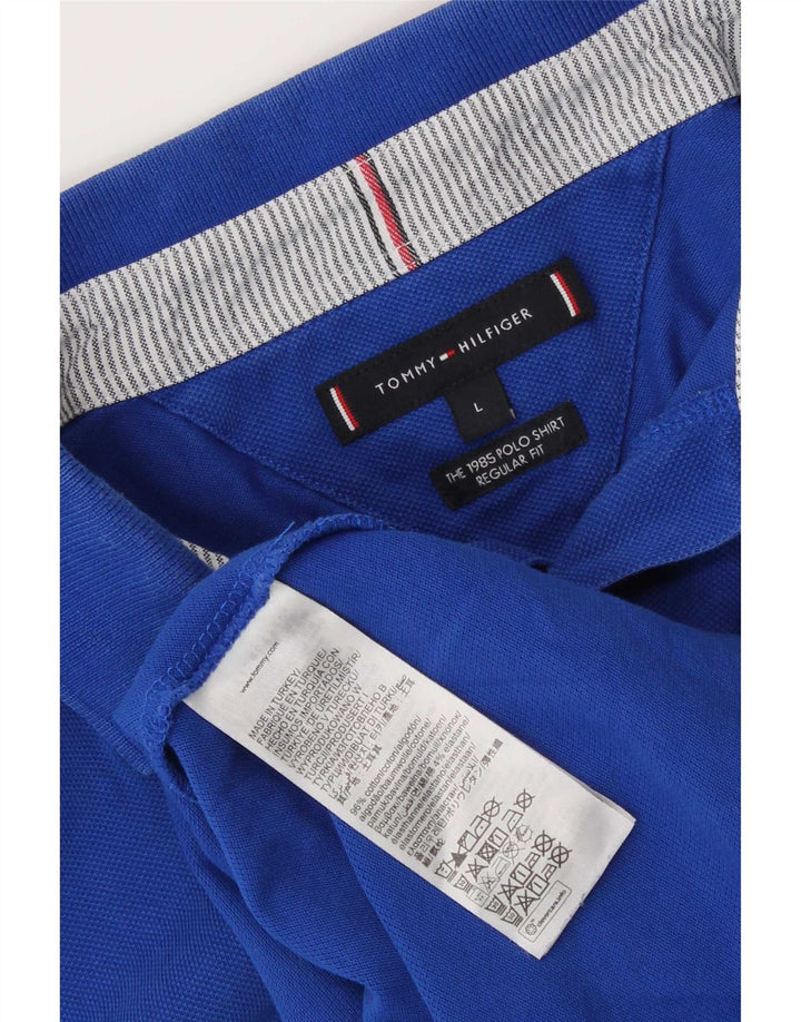 Tommy Hilfiger Herren-Poloshirt mit normaler Passform, große blaue Baumwolle