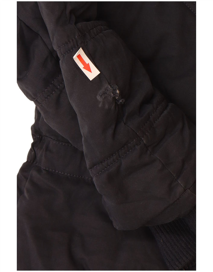 Fat Face Wattierter Damenmantel mit Kapuze, Größe S, Marineblau, Polyester