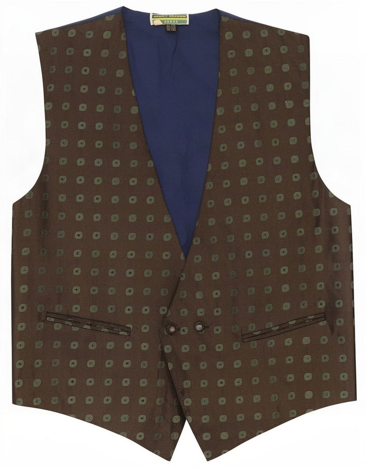 Vintage Herrenweste IT 50 Medium Khaki Geometrisch
