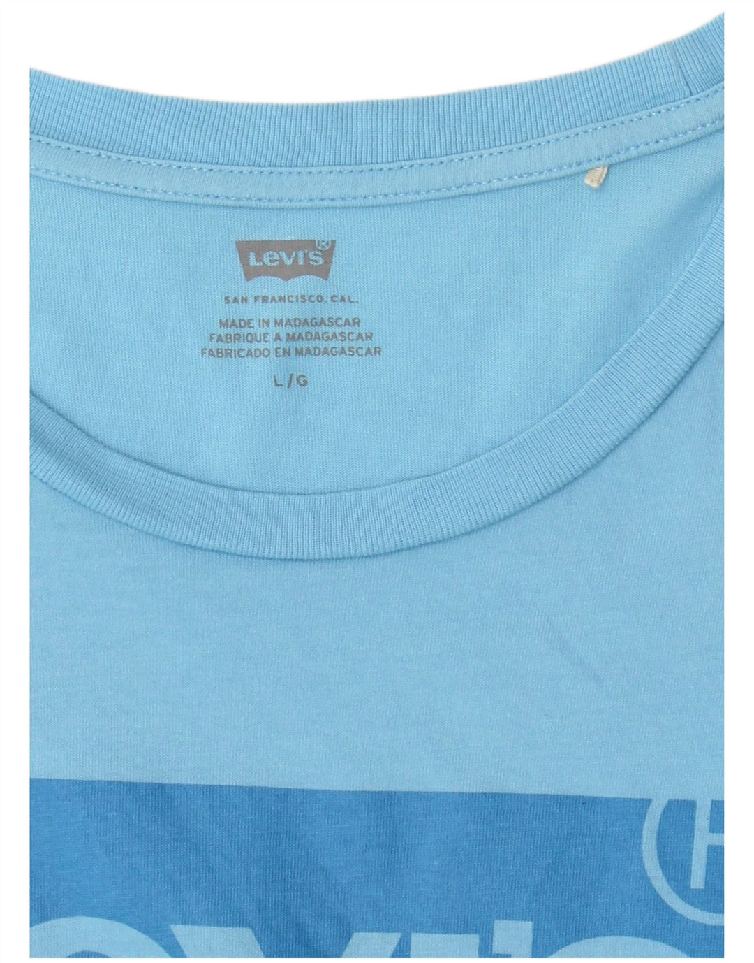LEVI'S Damen Grafik-T-Shirt-Oberteil UK 14 Large Blau