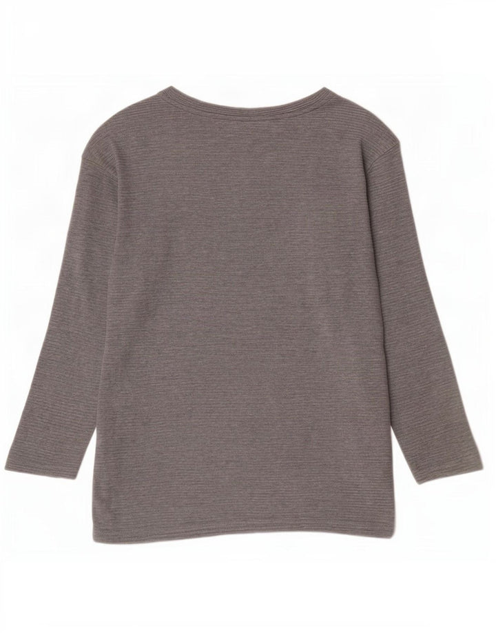 Joules Damen Übergroßes Top Langarm UK 6 XS Grau Baumwolle