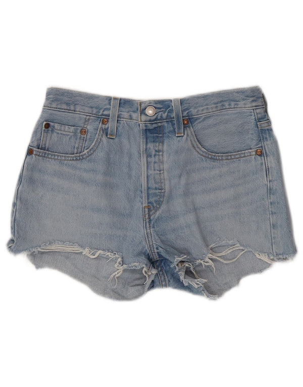 LEVI'S Damen 501 High Rise Denim Shorts W27 Small Blaue Baumwolle