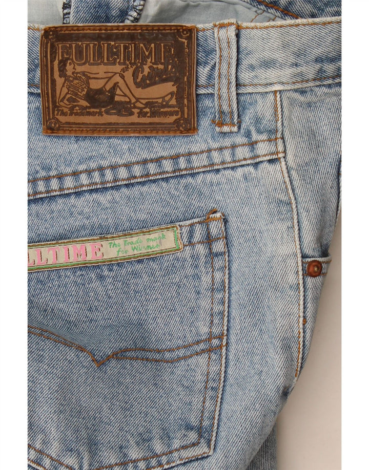 Vintage Damen Crop Tapered Jeans W32 L26 Blau