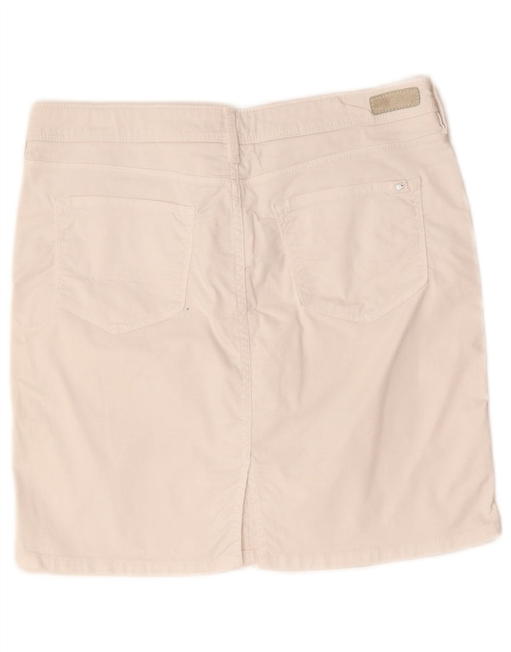 Tommy Hilfiger Damen Minirock US 10 Large W32 Weiße Baumwolle