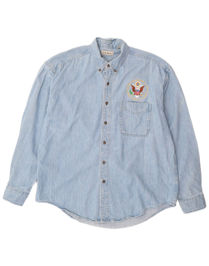 L.L.Bean Herren-Jeanshemd, groß, aus blauer Baumwolle
