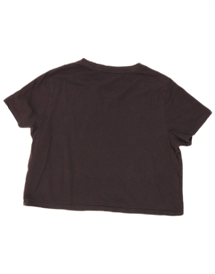 LEVI'S Womens Crop Graphic T-Shirt Top UK 14 Medium Black Cotton