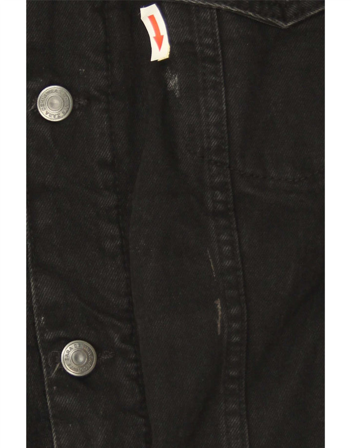 Zara Herren Sherpa Jeansjacke UK 38 Medium Schwarz Polyester