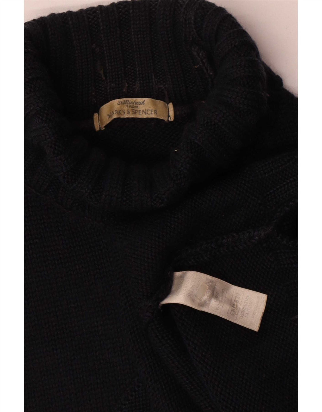 Marks & Spencer Herren-Rollkragenpullover aus mittelblauer Wolle