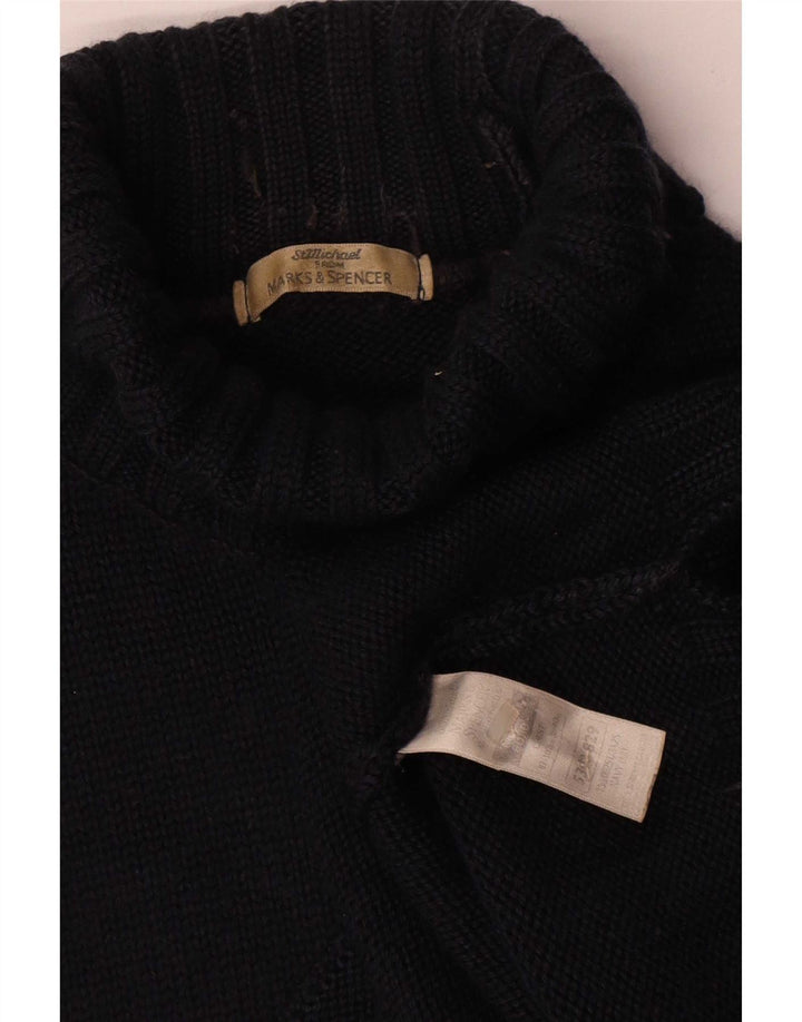 Marks & Spencer Herren-Rollkragenpullover aus mittelblauer Wolle