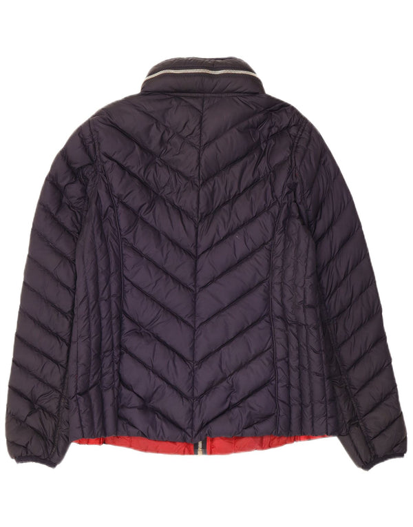 Michael Kors Wattierte Damenjacke mit Kapuze UK 14 Medium Marineblau Polyester