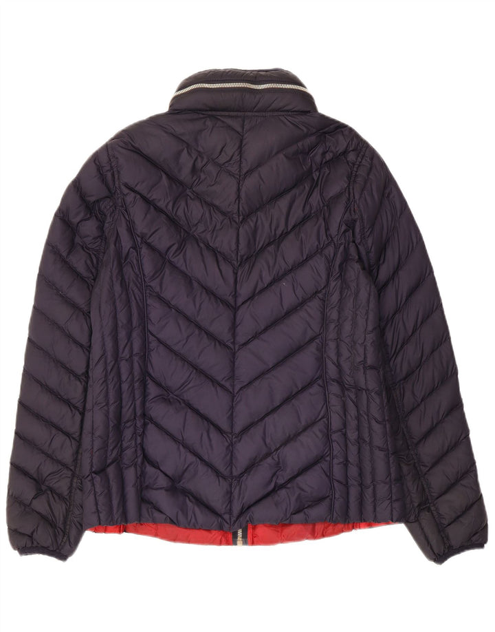 Michael Kors Wattierte Damenjacke mit Kapuze UK 14 Medium Marineblau Polyester