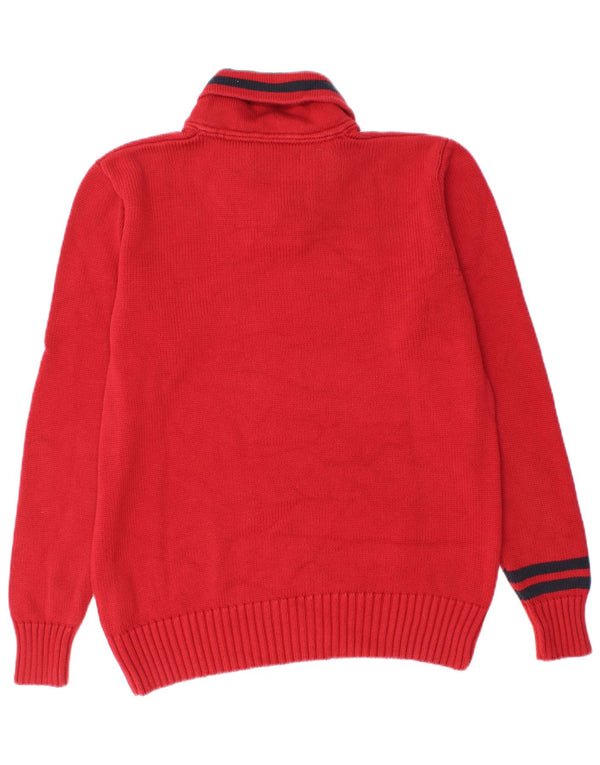 Marina Militare Mens Shawl Neck Jumper Sweater Medium Red Cotton