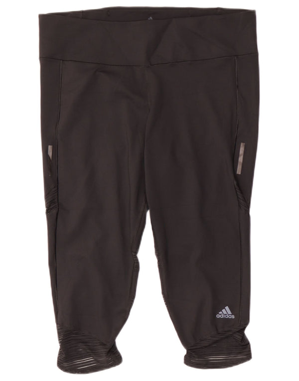 Adidas Damen Aeroready Capri Leggings UK 16/18 Large Schwarz