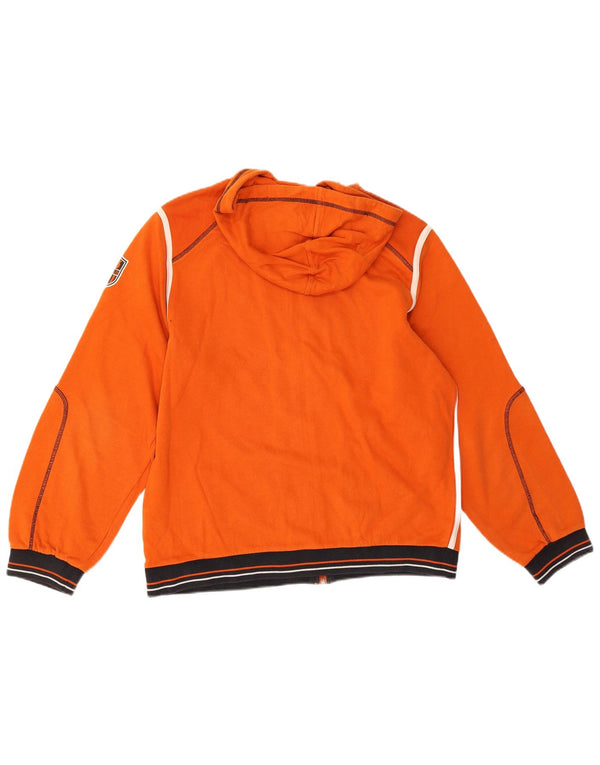 Lotto Jungen-Kapuzenpullover mit grafischem Reißverschluss, 15–16 Jahre, XL, Orange, Farbblock