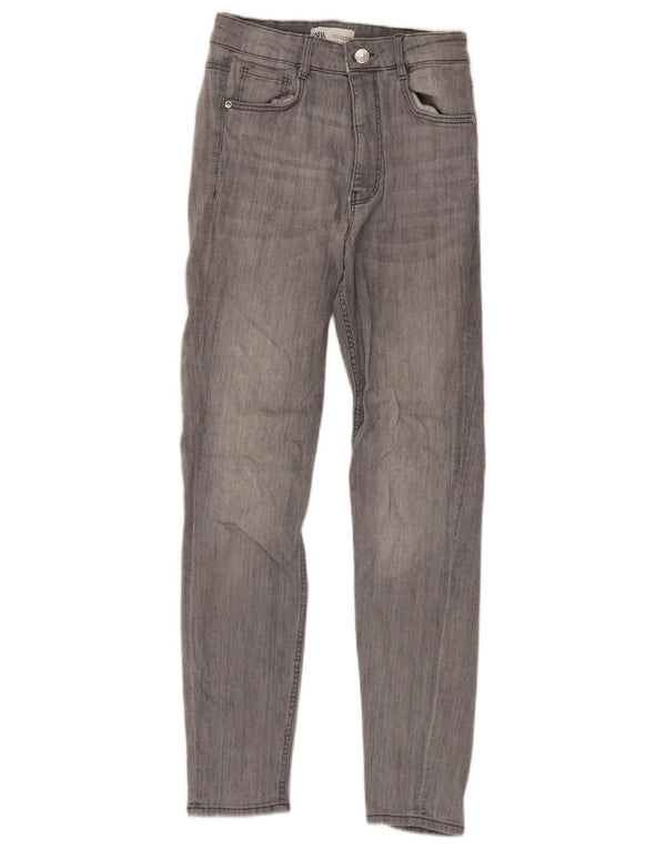 Zara Damen Skinny Jeans EU 38 Small W28 L26 Graue Baumwolle