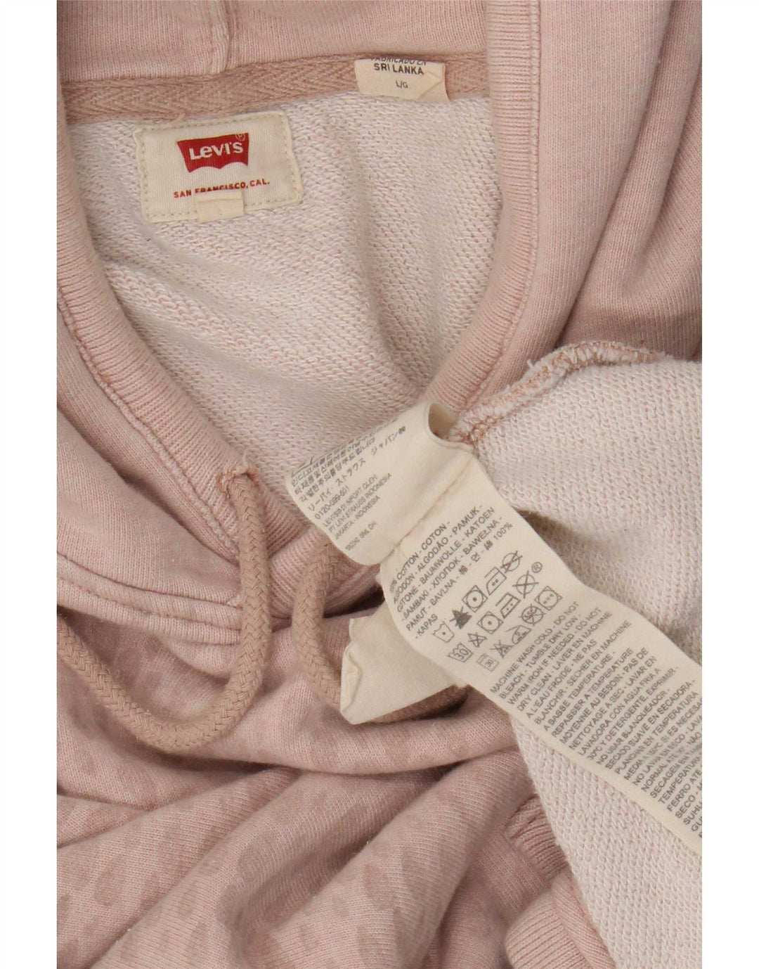 Levi's Herren-Kapuzenpullover, groß, rosa gepunktete Baumwolle