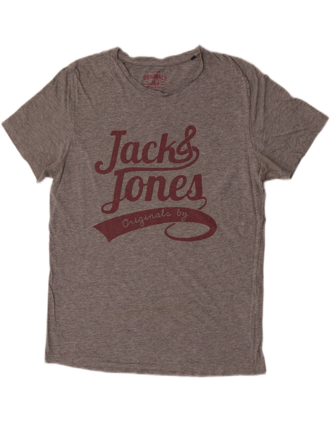 Jack & Jones Herren-T-Shirt mit Grafik, mittelgrau gesprenkelte Baumwolle