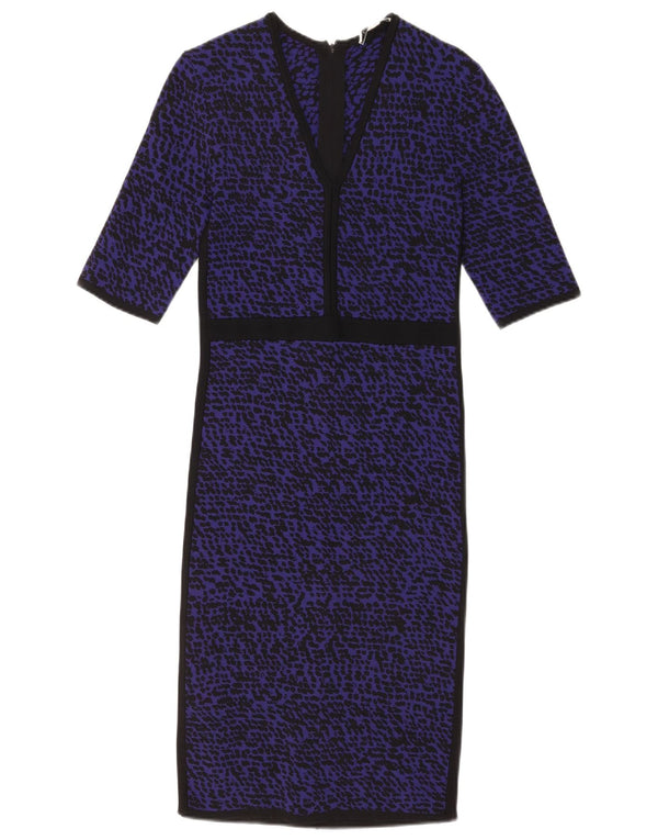 L.K. Bennett Damen-Pulloverkleid mit 3/4-Ärmeln, UK 4 XS, blau gepunktet