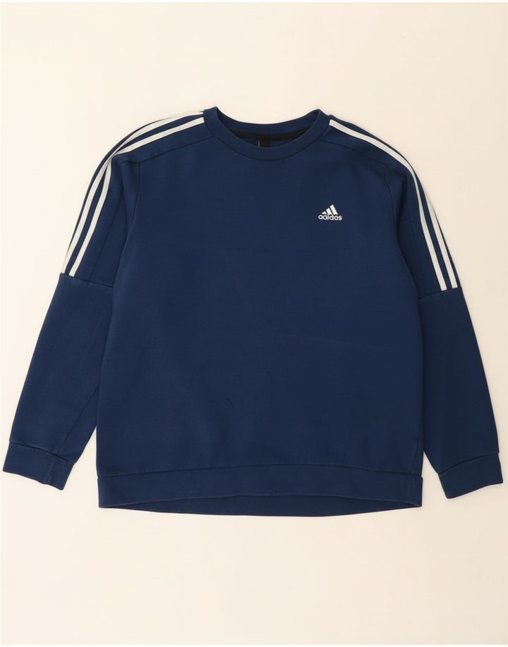 Adidas Herren-Sweatshirt, Pullover, groß, marineblau, Baumwolle