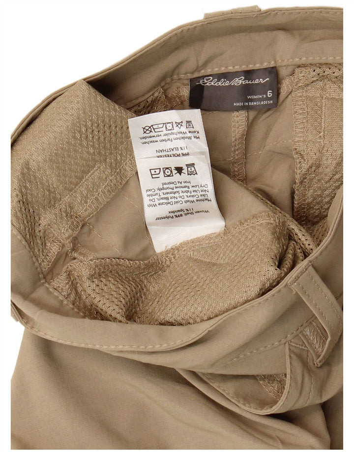 EDDIE BAUER Damen Straight Cargo Capri-Hose US 6 Medium W30 L21 Beige