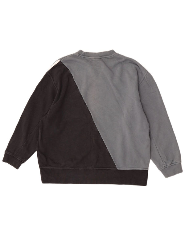 Adidas Damen Grafik-Sweatshirt-Pullover UK 12 Mittelgrauer Farbblock