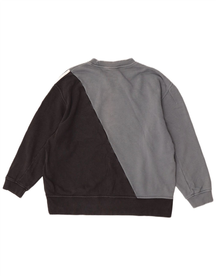 Adidas Damen Grafik-Sweatshirt-Pullover UK 12 Mittelgrauer Farbblock
