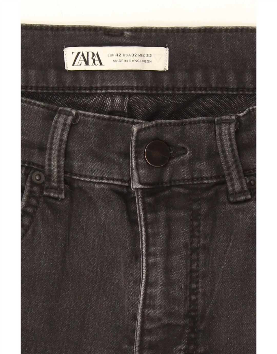 Zara Herren Cargo Denim Shorts EU 42 Large W32 Graue Baumwolle
