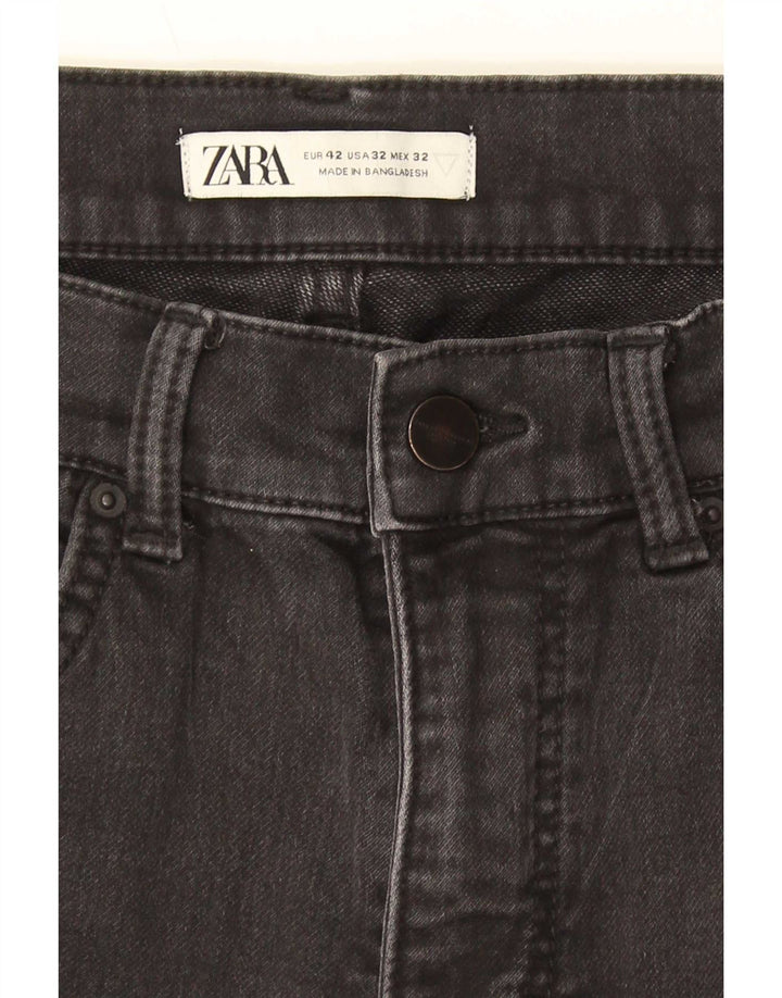 Zara Herren Cargo Denim Shorts EU 42 Large W32 Graue Baumwolle
