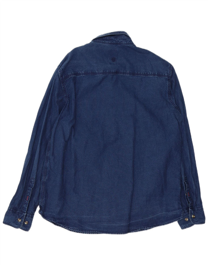 Fat Face Herren-Jeanshemd, groß, marineblau, Baumwolle