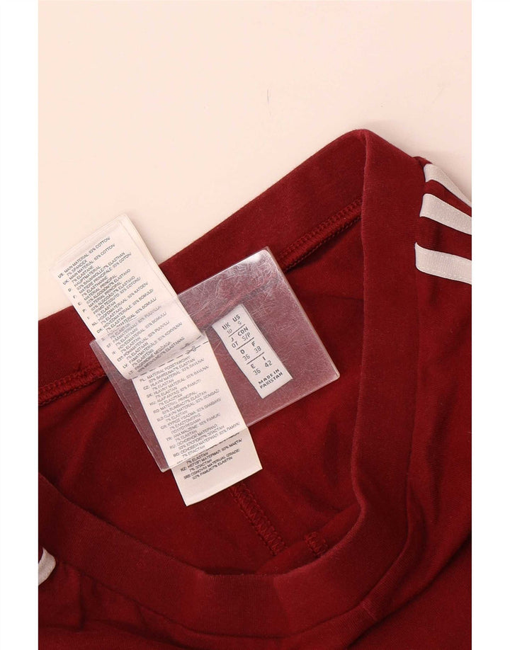 Adidas Damen Leggings UK 10 Small Maroon Cotton