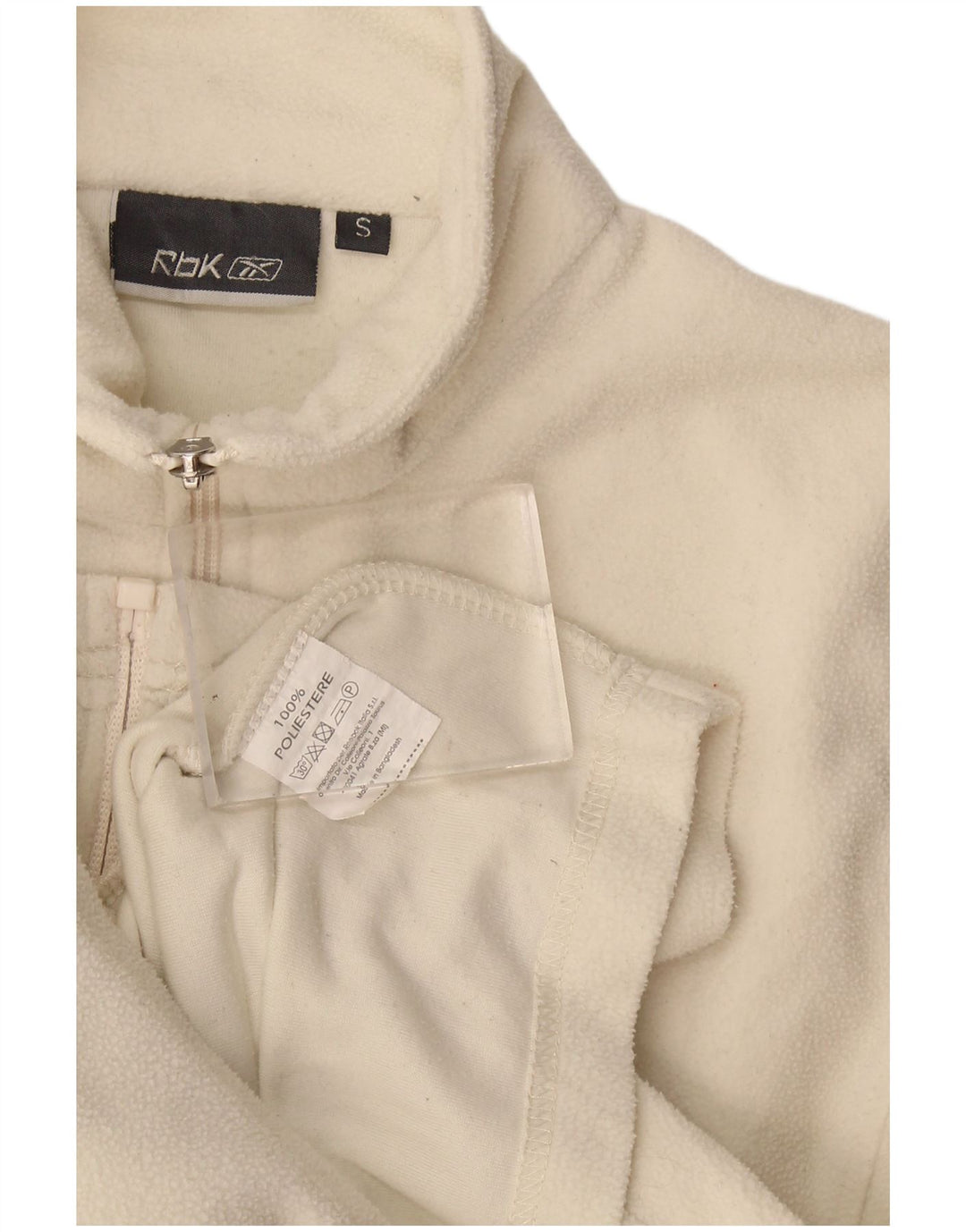Reebok Damen Fleecejacke UK 10 Small Off White Polyester