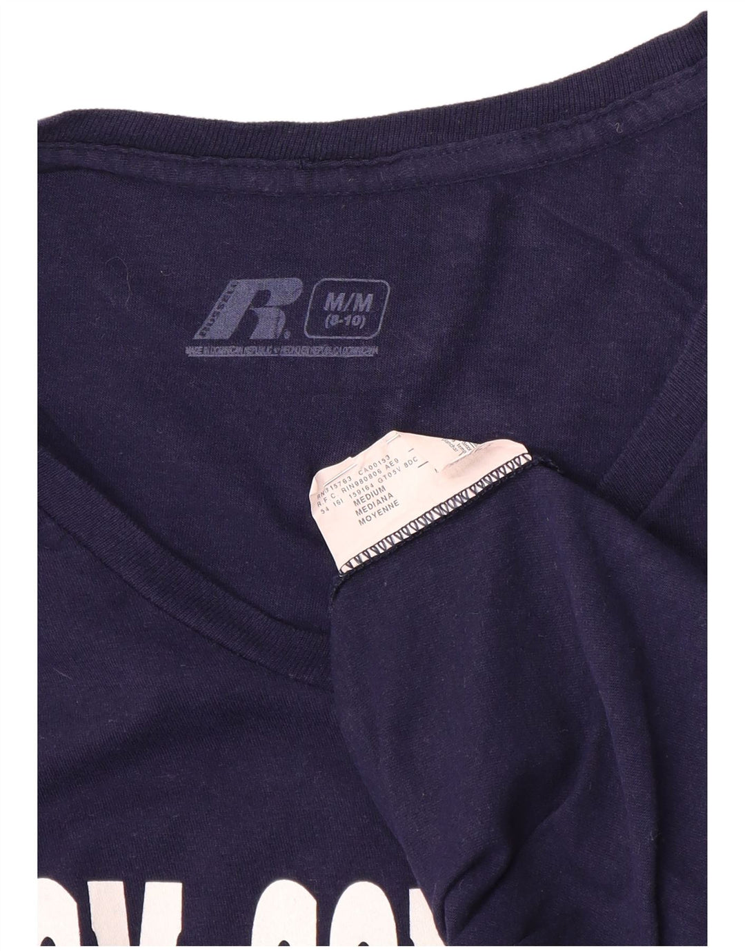 Russell Athletic Jungen-Oberteil mit Grafik, langärmlig, 8–9 Jahre, mittleres Marineblau