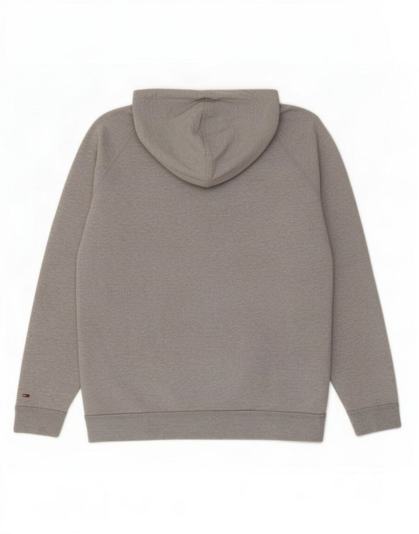 Tommy Hilfiger Mens Graphic Hoodie Jumper Large Grey Flecked Cotton